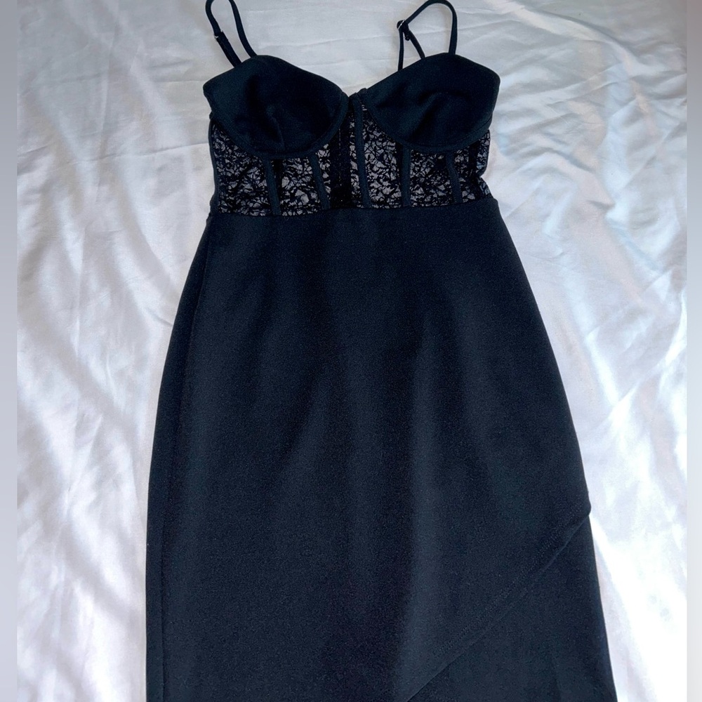 Black Lace Semi-Formal Dress
